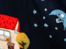 2013RURUの刺繍バッグ紺色　front up 01
